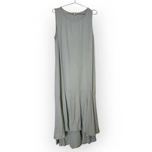 Cynthia Rowley Midi Sz L Tropical Sea Green High Low Linen Sleeveless Classicore